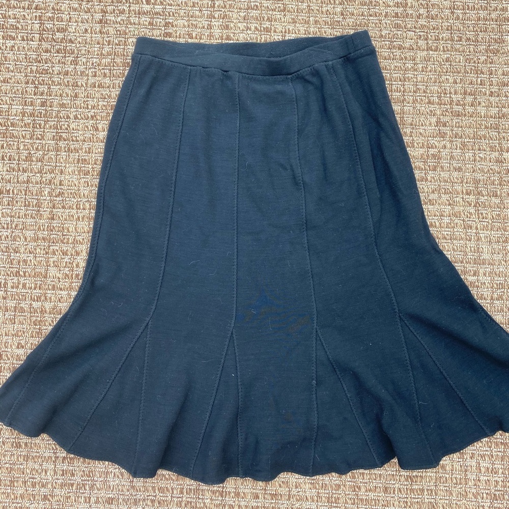 Eileen fisher black stitched skirt
